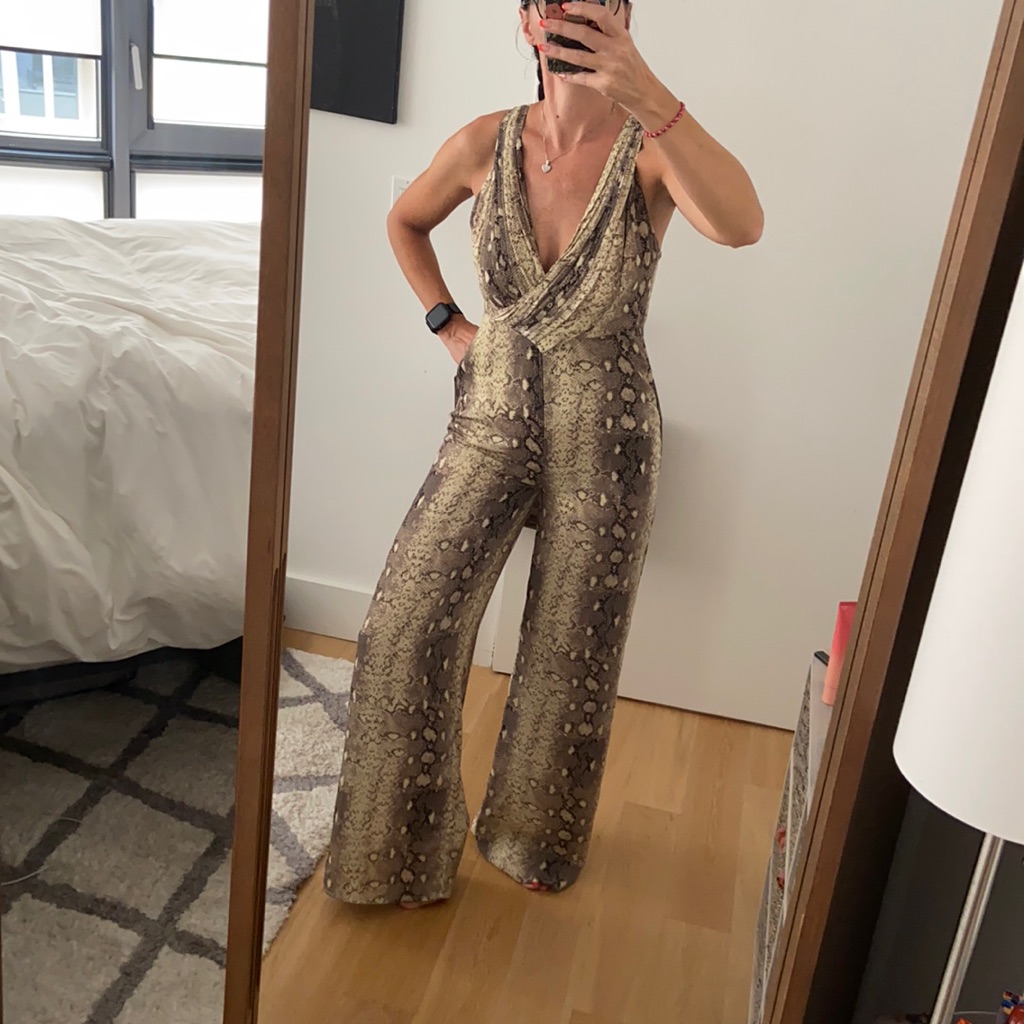 Animal Python Print Jumpsuit